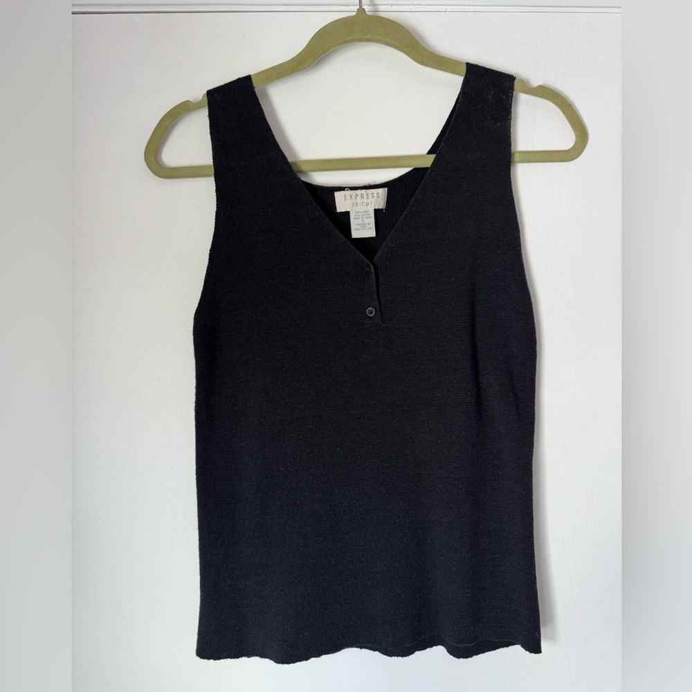 Express Tricot Vintage Black Sleeveless Top
